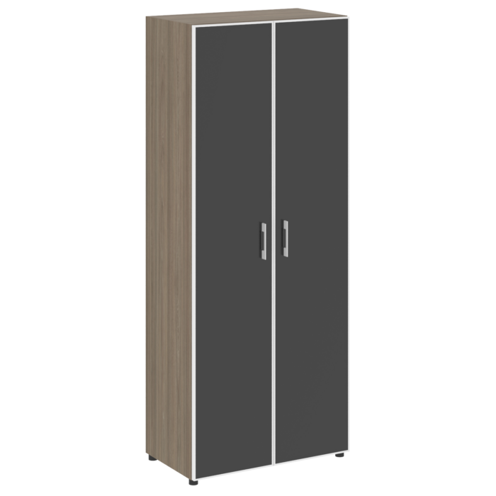 Шкаф высокий широкий LT.ST-1.10 R black (2 высоких фасада стекло лакобель черное в раме) 800х450х1987