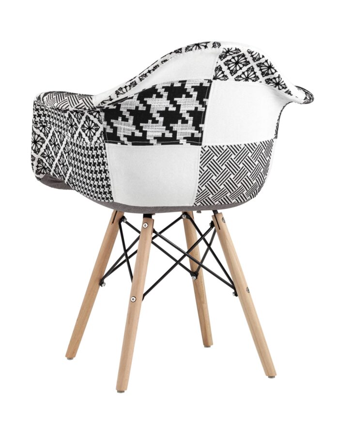 Кресло Eames DSW пэчворк черно-белое